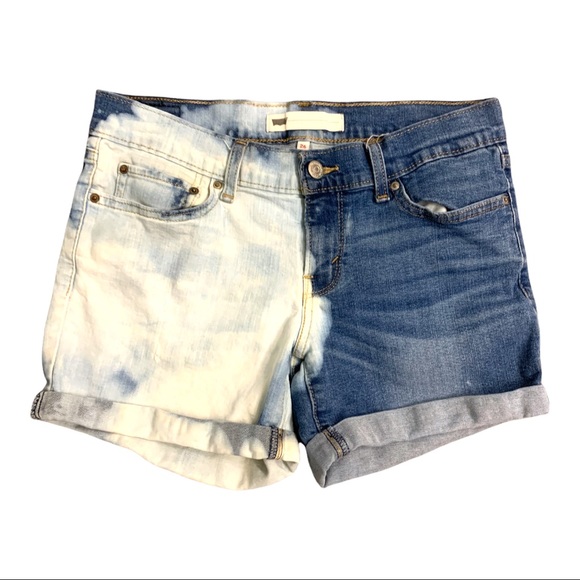 Levi Roll Up Shorts Multicolored Bleached | Women’s Size 26 - Picture 1 of 9